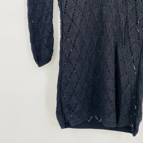 NEW WHBM Size XS 3/4 Sleeve Open Knit Embellished Tunic Sweater Top - Picture 5 of 9